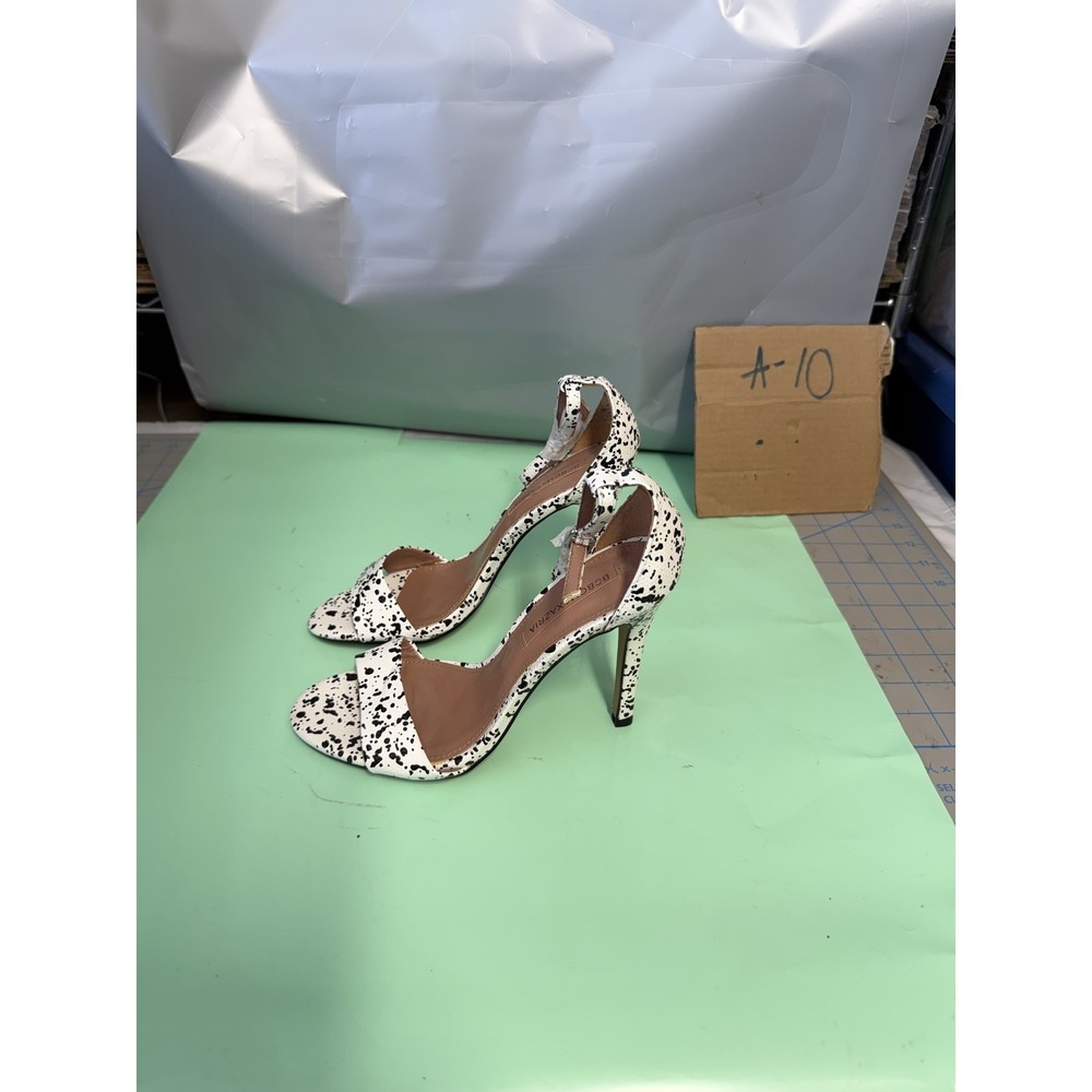 BCBG‎ Max Azria Women's Dalmatian Print Ankle Strap Stiletto Heels Size 8